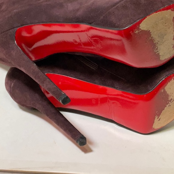 Christian Louboutin Lady 140 boot Veau Velours, brown suede platform stiletto - Picture 8 of 10